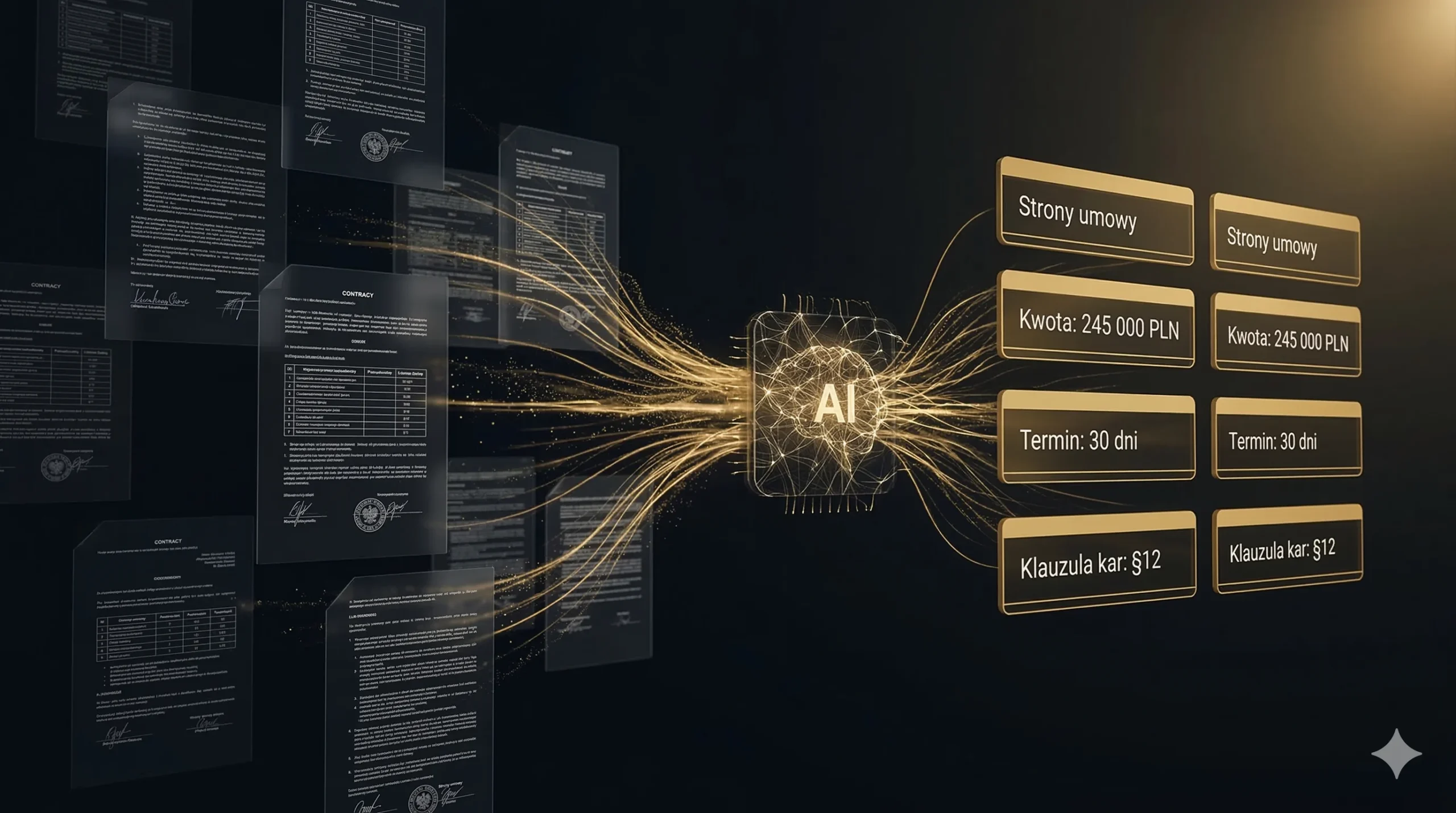 Agent AI do analizy dokumentów — interfejs ekstrakcji danych z umów i specyfikacji