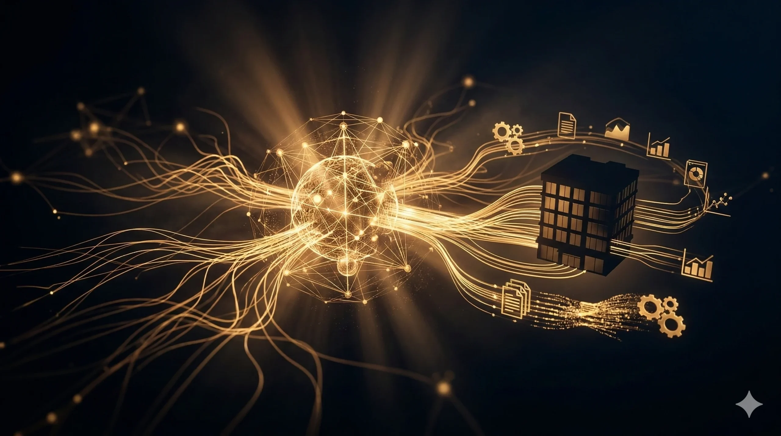 AI dla MŚP — wizualizacja sztucznej inteligencji wspierającej małe i średnie firmy