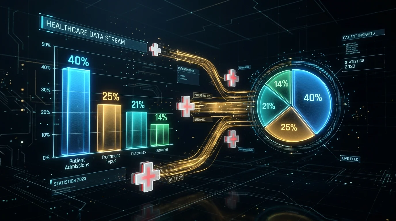 Wykres statystyk AI w placówkach medycznych — dane z raportu Noa.ai i ZnanyLekarz