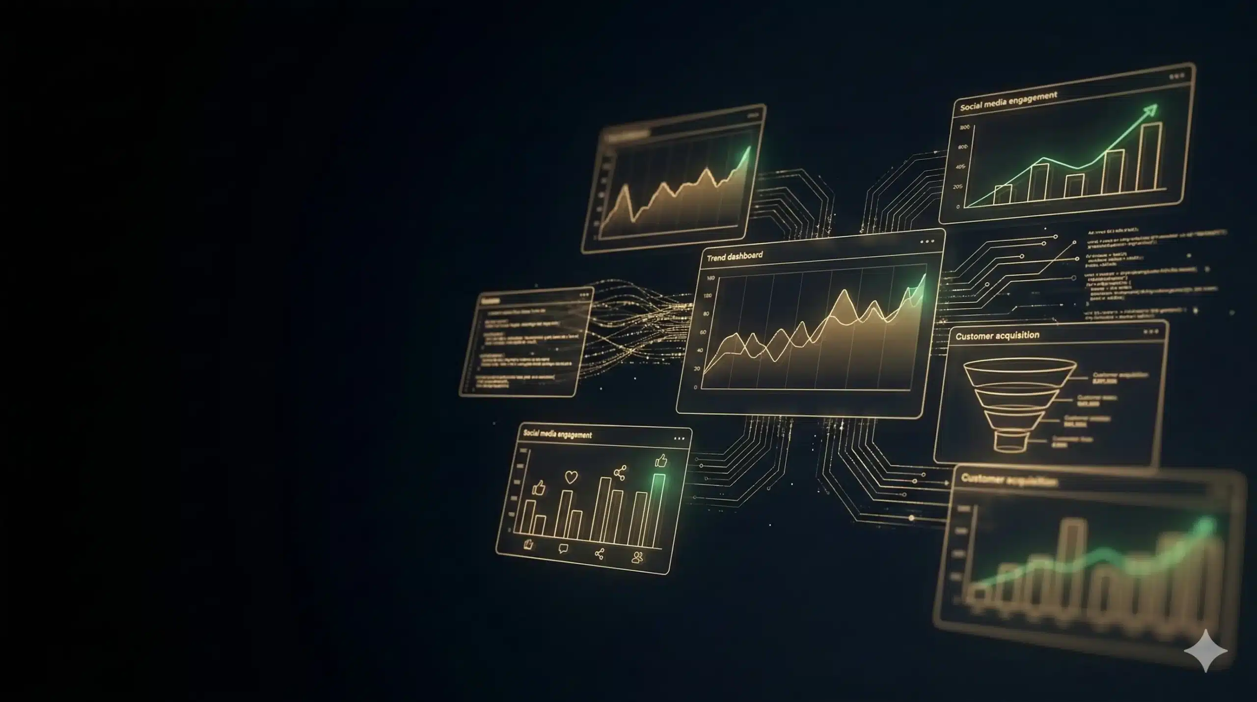 AI w marketingu — wizualizacja analizy danych marketingowych i automatyzacji treści